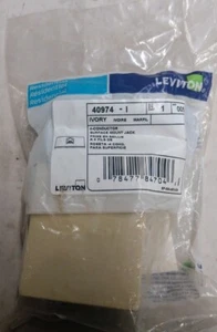 Leviton - 40974-I Surface Mount Jack, 6P4C Ivory Screw Terminal - New Old Stock - Bild 1 von 3