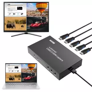 4 Channel Video Capture Card 1080P HD Game Recorder For PS4 Xbox Live Streaming - Picture 1 of 8