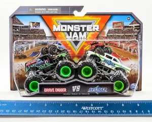 Monster Jam Grave Digger vs Avenger 1:64 Scale Series 25 - 2022 SEALED NEW #2 - Picture 1 of 8