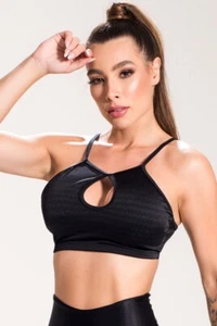 Reggiseno sportivo brasiliano comfort top goccia imbottitura rimovibile Cire nero S M L 79233 - Foto 1 di 3