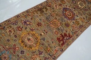 3 x 10 ft Taupe Gray Bidjar Oriental Afghan Hand knotted Transitional Runner Rug - Picture 1 of 18