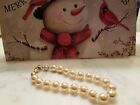 Vintage Gold Tone, Hand Knotted, Faux Pearl, Lucite, Bracelet  7ins around 