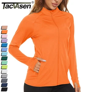 Women's UPF50+ Sun Protection Jacket Full-Zip Up Long Sleeve Lightweight Shirts - Picture 1 of 103