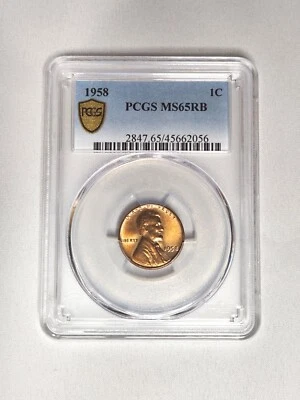 1958 PCGS MS65 Lincoln Wheat Cent 1C No Mint Mark Red/ Brown. - Image 1 of 4