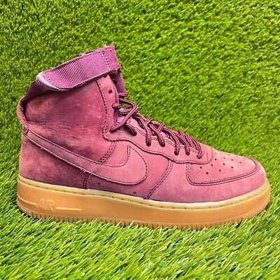 Nike Air Force 1 высоты WB Бордо мальчиков размер 6Y фиолетовый ходьбы обувь кроссовки - Изображение 1 из 4