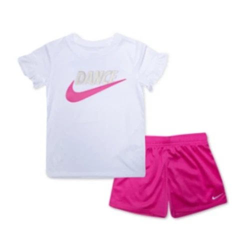 New Nike Little Girl's 4-6X Knit Shorts & T-Shirt 2-PC Set Pick Size & Color - Image 1 of 1