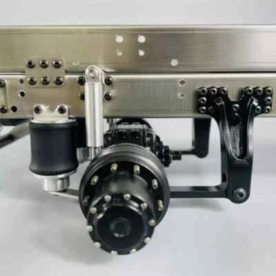 Cabezal de arrastre cabezal de barro modificado puente único doble suspensión airbag 1/14 para Tamiya Foto 1 de 4