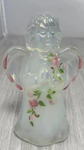 Fenton Glass Hand-Painted Iridescent Angel Figurine Signed - Picture 1 of 24