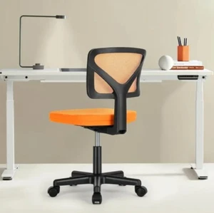 Comfortable Orange Office Computer Chair With Mesh Back Support And Swivel Wheel - Picture 1 of 9