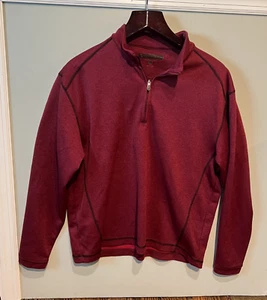 Pebble Beach Golf Performance Pullover 1/4 Zip Long Sleeve Red - Mens Medium - Picture 1 of 6