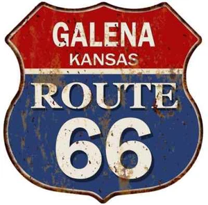 GALENA, KANSAS Route 66 Shield Metal Sign Man Cave Garage 211110013071 - Picture 1 of 1