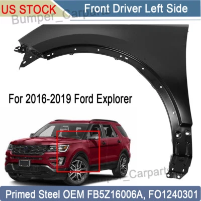 Fender For 2016 2017 2018 2019 Ford Explorer Front Driver Side Primed Steel Foto 1 de 4