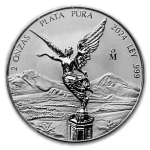 2024 Mexico Libertad 2 oz .999 Silver REVERSE PROOF Coin in Capsule - Picture 1 of 3