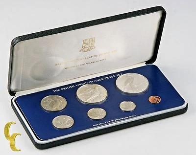 1980 British Virgin Islands Proof Sets, Rare, All Original 7 coins w/ Case - Image 1 of 4