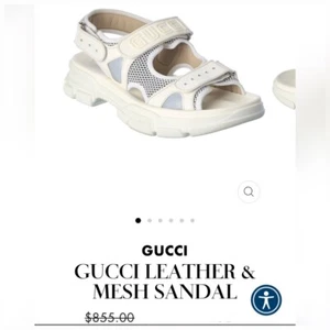 GUCCI LEATHER & MESH SANDAL AGURU TREK  M6 W7.5 - Picture 1 of 10