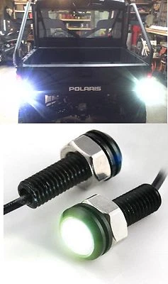 2 件亮白色 Polaris Ranger 备用防水 LED 反向灯 RAZOR — 第 1/4 张图片