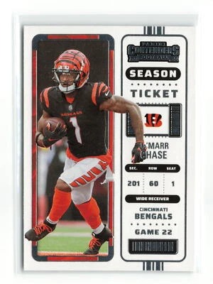 JA'MARR CHASE #18 2022 PANINI CONTENDERS BENGALS SEASON TICKET - Image 1 of 2