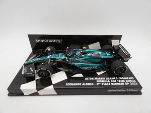 Aston Martin AMR23 Fernando Alonso #14 3rd Bahrain GP 2023 Minichamps 1/43 F1