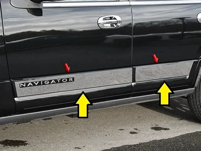 SE ADAPTA A LINCOLN NAVEGATOR L 2015-2017 ACERO INOXIDABLE CROMO PUERTA PANEL BASCULANTE MOLDURA Foto 1 de 1