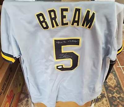 Pirates Sid Bream Signed Jersey Hutch Award Raise Jolly Rodger Baseball JSA COA - Image 1 of 4
