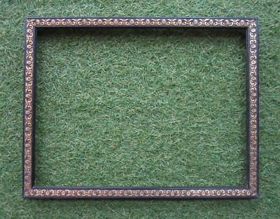 Ancien beau cadre Napoléon III noir et doré dimension feuillure : 32,7 x 25 cm. - Photo 1/4