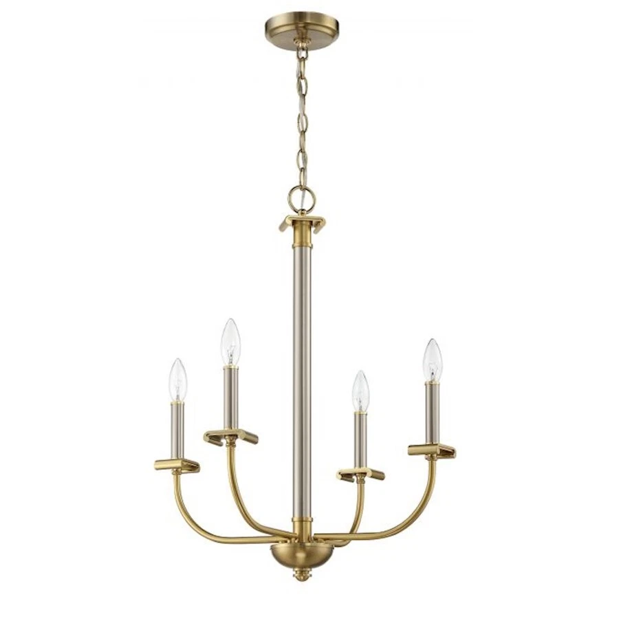 Craftmade Stanza 4 Light Chandelier, Polished Nickel/Brass - 54824-BNKSB - Image 1 of 1