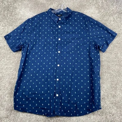Urban Pipeline Button Up Shirt Men's 2XL XXL Short Sleeve Blue Cotton Casual - Image 1 of 4