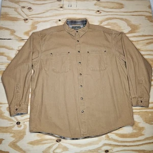 L.L.Bean Flannel-Lined Hurricane Shirt Brown Men's XL OMS94 - Picture 1 of 8