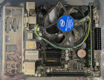 ASRock H81M-ITX I3-4160 LGA1150 8GB DDR3 Micro ITX Motherboard CPU RAM Bundle - Image 1 of 4