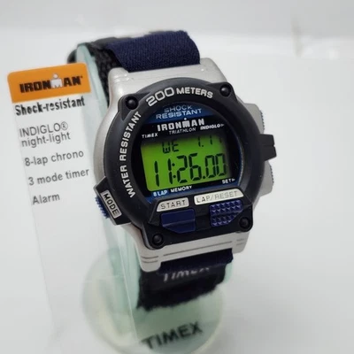 Timex Ironman 铁人三项 T62962 Indiglo Diver WR 200M 计时器闹钟手表 — 第 1/4 张图片