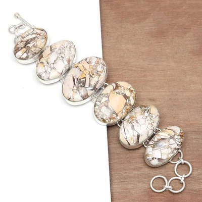 Brecciated Bracelet Mookaite Gemstone Adjustable Handmade Sterling - Image 1 of 4