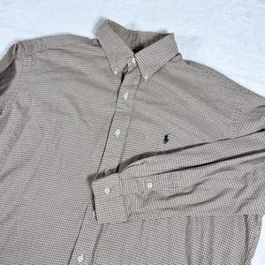 Camisa Ralph Lauren Blake Para Hombre Grande Marrón Cuadros A Cuadros Abotonada Preppy De Colección - Imagen 1 de 6