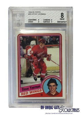 1984-85 Topps Steve Yzerman RC #49 BGS 8 Red Wings HOF - Imagem 1 de 2