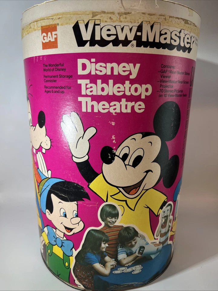 Raro Difícil de Encontrar De Colección Disney Mesa View-master Teatro Set Proyector Trasero Pantalla Carretes Foto 1 de 4