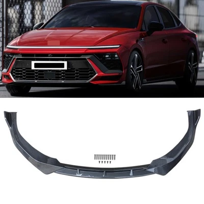Carbon Fiber Look Front Bumper Lip Spoiler For 2024-2025 Hyundai Sonata Standard Foto 1 de 4