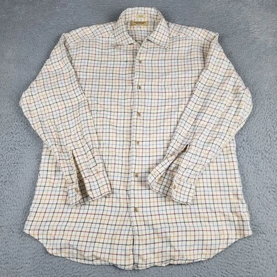 Paul Stuart Shirt Mens Extra Large Tan Plaid Long Sleeve Button Up Business - Image 1 of 4
