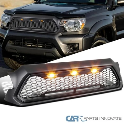 Fits 2012-2015 Toyota Tacoma Mesh Style ABS Front Hood Grille w/ LED Lights - Image 1 of 4