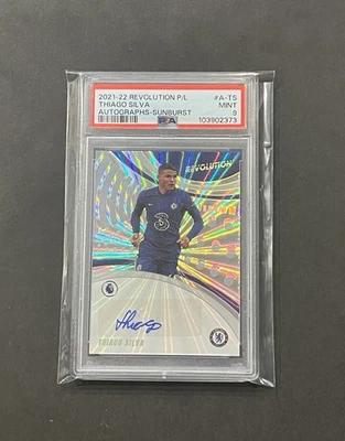 2021-22 Panini Revolution EPL #A-TS Thiago Silva Sunburst Auto /10 PSA 9 - Image 1 of 3