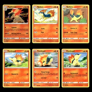 6x Typhlosion Holo Quilava Cyndaquil Lot SM185 Sonne Mond Pokemon Karten Set TCG - Bild 1 von 2