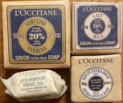L'Occitane En Provence Milk Shea Butter Body Soap 1.7oz X 2 Verbena 3.5oz Sugar - Image 1 of 4