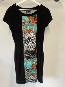 Vestido ajustado negro mediano New Directions manga gorra midi C943 - Imagen 1 de 6