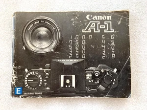 Canon A-1 Camera Manual Original Instruction Guide Book - Foto 1 di 3