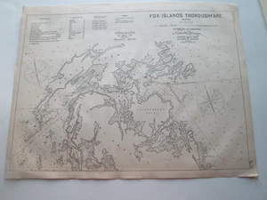 ORIGINAL 1917 GEO. W. ELDRIDGE HARBOR CHART "FOX ISLAND THOROUGHFARE" BOOK NO 3 - Picture 1 of 5