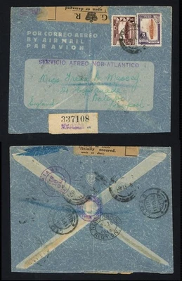 1946 Peru Cover To England Service Aero Nor-Atlantic British Censor Reg. Airmail - Image 1 of 3