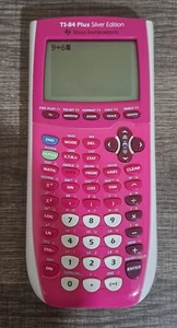 TEXAS INSTRUMENTS TI84 plus silver edition PINK graphing calculator - Picture 1 of 5