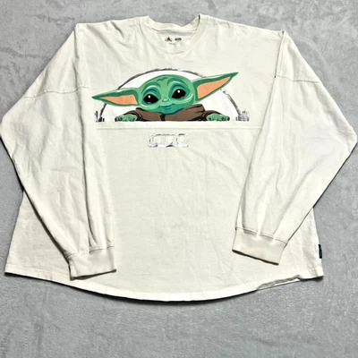 Camiseta Disney Parks Star Wars Spirit XXL The Mandalorian Grogu Baby Yoda Blanca Foto 1 de 4