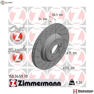 2x BRAKE DISC 150.3459.70 FOR BMW N54B30A 3.0L 6cyl 1 E82 S65B44A 4.4L S65B40 - Image 1 of 4