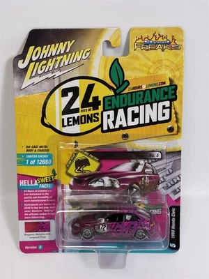 1998 Honda Civic Magenta Metallico Leopardo Stampa 1:64 Johnny Lightning - Immagine 1 di 4