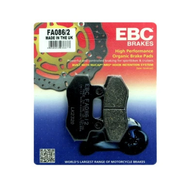 Pastillas de freno de disco delanteras o traseras orgánicas EBC para HYOSUNG GT 125 2003 - 2015 FA86/2 Foto 1 de 3