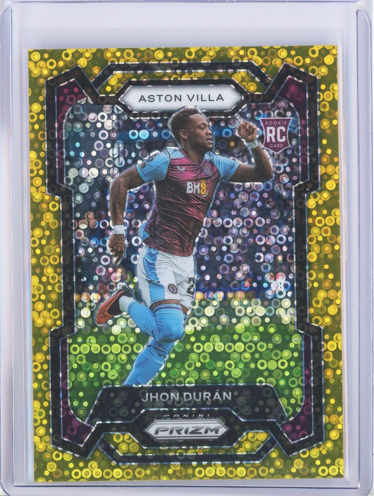 2023-24 Prizm EPL Jhon Duran Gold Disco Rookie SP /10 Aston Villa RC Card #109
